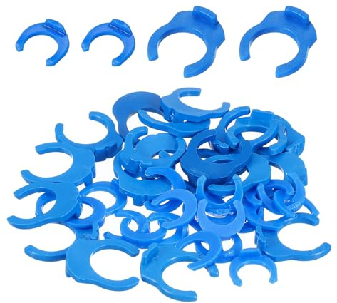 uxcell Set di 40 clip di bloccaggio da 1/4 di pollice 3/8 di pollice per sistemi di filtrazione dell'acqua RO Tubo Morsetti di bloccaggio a connessione rapida, parti di ricambio, blu