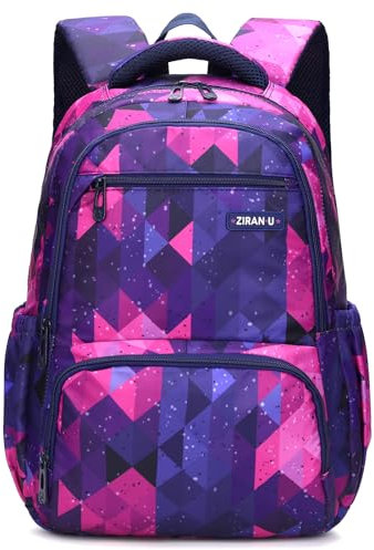 Amythe Sac à Dos pour Enfants, Cartable pour Filles de CP CE1 CE2, Sac Ecole Fille Primaire CM1 CM2, Sac D'école Décontracté pour Enfants, Idéal pour L'école et les Voyages, Violet