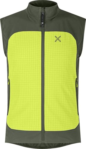 MONTURA Seed Vest, Gilet da Uomo per trekking e arrampicata (IT, Testo, M, Regular, Regular, Verde Salvia/Sunny Lime)