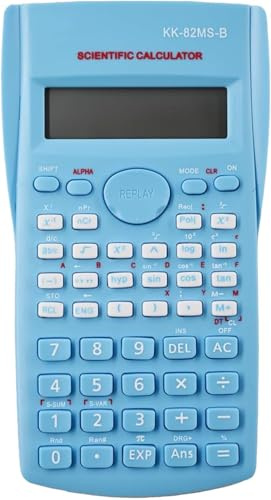 KK-82MS-D Calculadora Científica Portátil,Calculadora Funcional Científica de Ingeniería,con 240 Funciones y Pantalla de Dos líneas,para Estudiantes,Maestros,Oficina de Negocios,Casa (Azul)