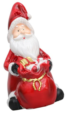 Uqezagpa Weihnachtsmann/Schneemann-Figur, Heimdekoration, Kunstharz-Skulptur, handgefertigte Tischdekoration, für drinnen und draußen