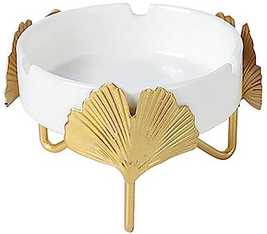 LUTFI Cendriers Cendrier en céramique avec Support en métal, intérieur splendide Multifonctionnel, Applicable aux Tables d'extérieur Bar-Restaurant