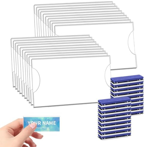 Namnskyltar magnet, 20 stycken 90 x 56 mm namnskyltar magnetiska för kläder, namnskyltar, namnskyltar för kläder magnet, magnetiska namnskyltar, för kontor, skolor utställningar