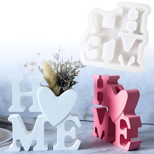 Stampo in silicone HOME 3D per colata 12 x 11,5 cm, stampo in silicone riutilizzabile per cemento, gesso e resina, fai da te per primavera ed estate
