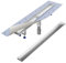 Aquabad Duschrinne SDS Pro 70 cm gebürsteter Edelstahl inkl. Haarsieb, Abgang senkrecht, befliesbare Mulde, linearer Bodenablauf, Komplettset