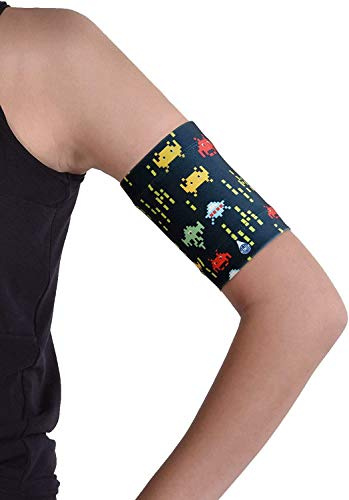 Dia-Band BARN, manschett för Freestyle Libre, Medtronic, Dexcom eller Omnipod blodsockermätare - Återanvändbart huvudband för diabetiker (Junior.XS (17-19 cm))