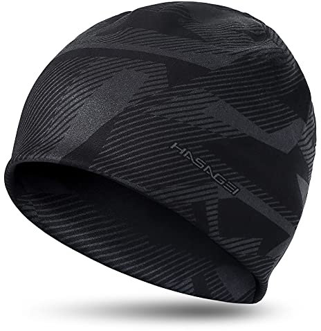 HASAGEI Laufmütze Herren Damen Fahrradmütze unter Helm Mütze Kalten Jahreszeit Warm Sportmütze Antistatisch Bedruckter Beanie für Freizeitaktivitäten Joggen Reisen Ski Radfahren (Köper)