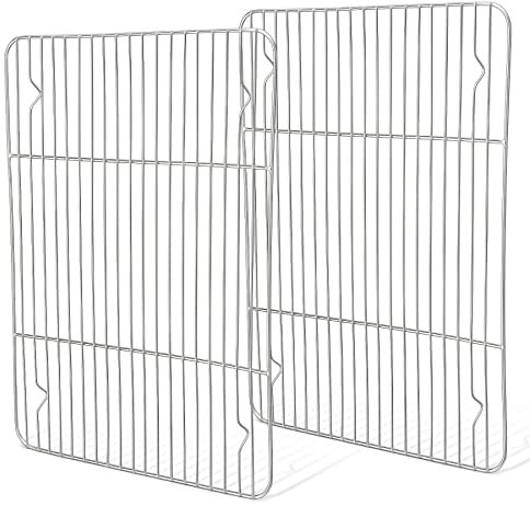 HaWare Cooling Rack Set of 2, Stainless Steel Wire Grill Rack for Oven Cooking Roasting Drying, 29.8 x 22.9 x 1.5cm, Baking Tray Rack for Cake/Meat/Cookie, Healthy & Dishwasher Safe