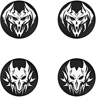 PlayVital Joystick Caps für PS5,Stick Aufsätze für PS4,Kappen für Xbox Series X&S,Thumbstick Schutzkappen Zubehör für Xbox One,Analog Stick Kappen für Switch Pro Controller(Lich-Dämonen)