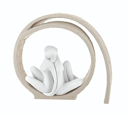 BONGELLI PREZIOSI - Scultura Coppia Innamorati Vortice Nocciola 15 cm Marmorino
