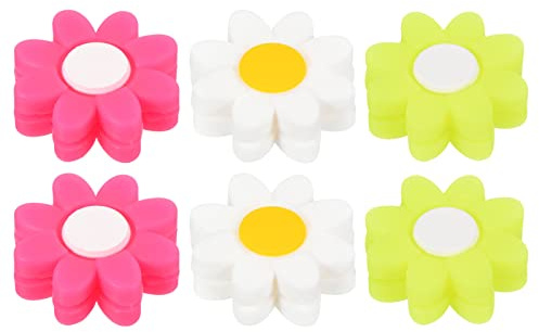 PATIKIL Tennis Racket Vibration Dampener, 6 Pack Soft Silicone Racquet Shock Absorber String Damping, White, Pink, Yellow
