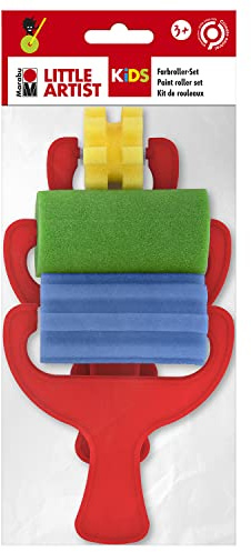 Marabu KiDS Little Artist 0318000000011 Lot de rouleaux de peinture en mousse, avec 3 motifs différents, pour enfants à partir de 3 ans, maternelle, maternelle et école