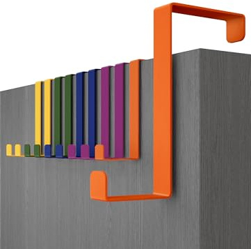 Menz Perchero puerta, juego de 10 – Percheros entrada coloridos 3,6 cm + 4,1 cm – Colgador entrada robusto, percha entrada