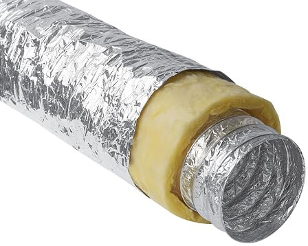 AirTech-UK 4-inch Insulated Flexible Ventilation Duct Hose - 100mm - 5m - Exhaust Hose for Heating, Cooling, and Air Conditioning (5 Meter)