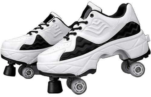 Scarpe da Pattinaggio a rotelle per Le Donne, Kick Speed Scarpe a Rullo Pattini Che Si attaccano alle Scarpe Pattini Pop out all'aperto per Le Ragazze Ragazzi,43