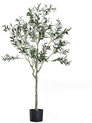 Dekorativa Konstgjorda Växter Konstgjorda Olivträd Fake Potted Olive Silk Tree, Faux Olivgrenar Konstgjorda Träd För Modern Inredning Konstgjort Träd Stor(Size:150cm)