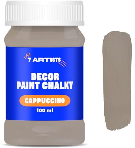 7 Artists Cappuccino Chalk Paint - 100 ml Chalky Paint for Wooden Furniture & Crafts