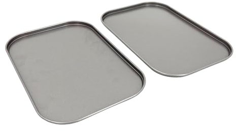 Great British Bakeware 2 Pack 24cm Superior Double Coated Non Stick Small Oven Baking Tray Roasting, Cooking, Oven Safe to 220°C, PFOA BPA Free Cookware, Baking Trays, Shallow, Made in England
