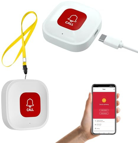 Tuya Smart Bouton d'appel d'urgence pour personnes âgées, alarme WiFi SOS sans fil, compatible avec Smart Life