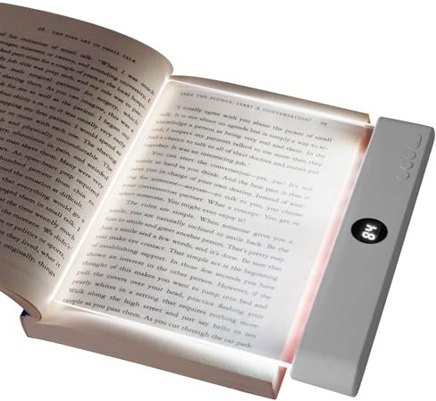 HOTUT LED Pannello Luce da Lettura, Lampada per Libro Con Cura Degli Occhi per Lettura Notturna, Lightwedge Piatto, Bianco