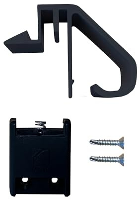 MICEL - 68377 - Golpete Europeo para Ventanas y Puertas de Perfil 40/20, Cierre en Aluminio, acabado Negro, 47 x 65 x 35 mm