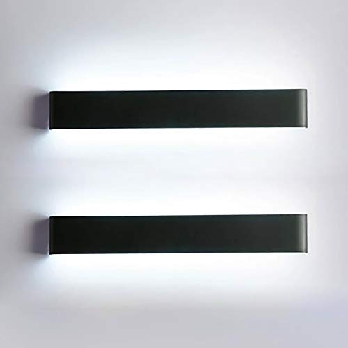 PeiyuLight Modern 14W Black Wall Lamp Uplighter Downlighter for Living Room, Bedroom, Hallway, and Stairs - Warm White Night Light Fittings