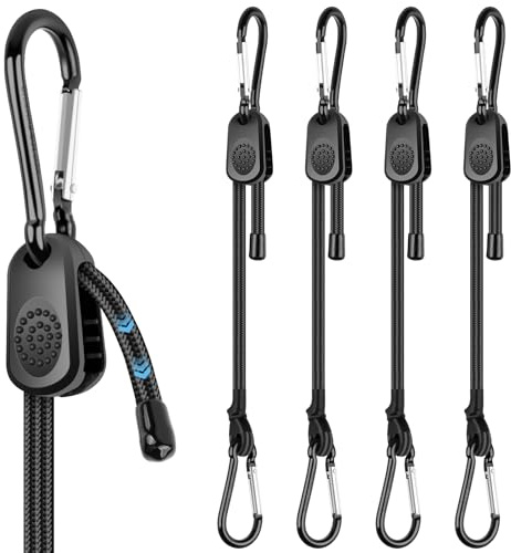 Adjustable Bungee Cords with Hooks 12 Inch, Easy to Adjust from 7 to 12