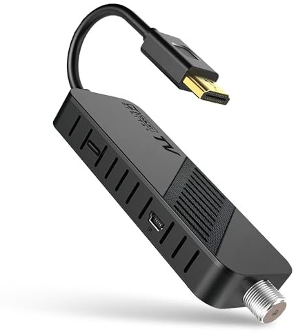 Hd-line DVB-S2 Sat Receiver, Full HD 1080P HDMI TV Stick, Bluetooth-Fernbedienung, Satelliten Receiver, Versteckt hinter TV, Digitalanzeige, H265 HEVC Main 10 Bit, 2in1 Universal Fernbedienung, USB