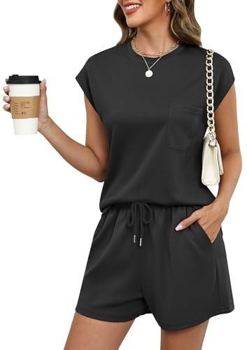Rapbin Co ord Sets for Women Casual Cap Sleeve Tops and Shorts with Pockets