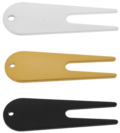 TOYANDONA Set 3 Strumenti Portatili per Riparazione Zolle da Golf in Metallo Resistente Marcatore di Allineamento Palline, Forchette Ergonomiche per Cura Green e Accessori Golf da