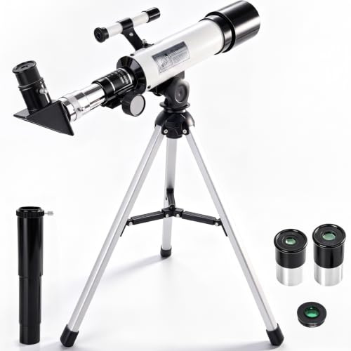 Télescope Enfants avec Chercheur 36050 Télescopes pour Débutants (Blanc)