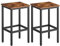 HOOBRO Barhocker, 2er Set Barstühle, Küchenstühle mit stabilem Metallgestell, Sitzhöhe 65 cm, mit Fußstütze, Bequem und Stabil, für Wohnzimmer, Esszimmer, Küche, Vintage, Dunkelbraun EBF65BY01G1