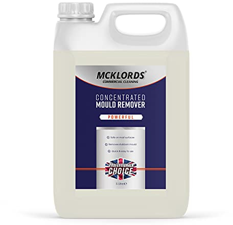 McKLords Commercial - Concentrated Mould Remover - Effective Mildew Stain Cleaner For Walls, Tiles, Silicone Seals & More - 5 Litre
