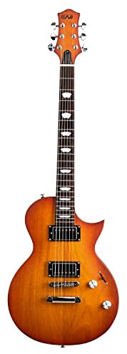 EART EGLP-610 E-Gitarre Solid-Body E-Gitarre, Custom Alnico-II Humbucker, Satin Honey Tea