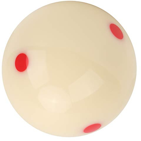Kudoo Bola de Billar, Bola de Billar de Mesa de Billar, Bola Blanca de Entrenamiento de Billar con 4 Puntos, 2-1/4 Tamaño de Regulación(Punto Rojo)