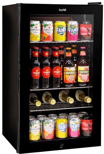 Baridi 85L Under Counter Drinks/Beer & Wine Cooler Fridge with Light, Black - DH13A