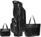 Golf Sunday Club Bag 3 Stück Damen Golf Cart Bag Golf Stand Bag PU Lightweight Golf Carry Bag Damen Golf Travel Organizer mit Handtaschen (Color : Black, Size : 39x23x129cn)