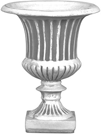 gartendekoparadies.de Blumenvase im antiken Look Pflanzgefäß aus Steinguss, H. 46 cm, 7 Liter, 16 kg, Grau, frostsicher für Außenbereich