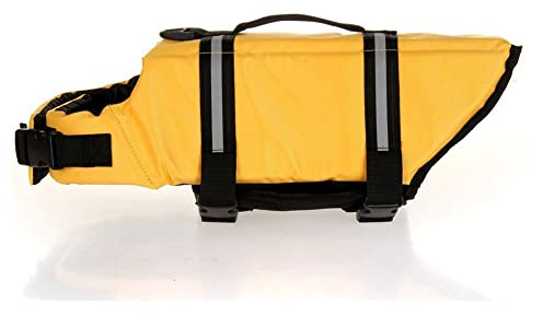 SHTGOI Chaleco salvavidas para perros, chaleco salvavidas reflectante para perros con asa de rescate, chaleco salvavidas para cachorros, trajes de baño de seguridad, chalecos para nadar, navegar, agua