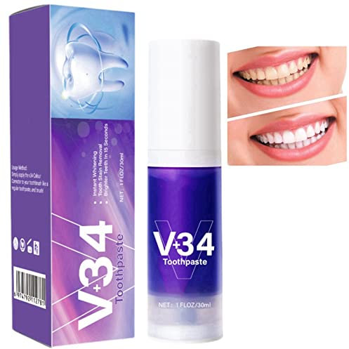 HIVETZ Purple Corrector Toothpaste, Color Toothpaste for Teeth Whitening Tooth Stain Removal, Powder