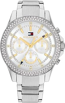 Tommy Hilfiger Multi Zifferblatt Quarz Uhr für Damen mit Silbernes Edelstahlarmband - 1782677