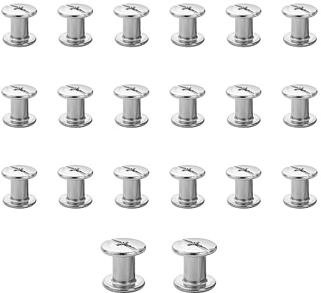 20 Sets Chicago Screw Posts,M5*8mm Rivet Chicago Binding Screws Silver | Metal Rivet Replacement Repair for Bags, Collar, Harness, Luggage, Purse, Dog Lead, Backpack, Belt