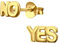 FIVE-D Ohrringe Yes No aus 925 Sterling Silber (Gold)