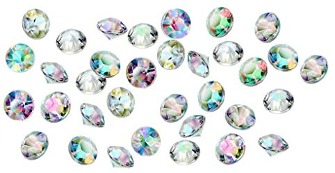 SUIOPPYUW Confezione da 1000 Finti Diamanti Calza Filler Gemme sparse Decorazioni per la tavola squisite Custodia cosmetica Forniture per Feste di Matrimonio, Argento, Bianco, 10MM