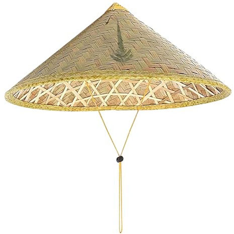 Générique 1/2Pcs Chapeau en Bambou Chinois 36 Cm - Chapeau Conique Traditionnel, Chapeaux De Paille Chinois Hatte Oriental Chinoiss, pour Homme Et Femme, Fermier, pour Voyager Pêche Jardinage