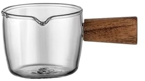 Såsskål Enkel trähandtag glas gräddkanna hushållssåsgryta gravy boat Såskanna(Små)