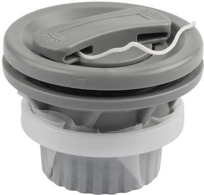 MoSundi Valve d'air pour valve à vis Boston, compatible avec bateau gonflable, stand up paddle ou matelas pneumatique, avec base filtrante, gris