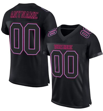 Camiseta de Fútbol Americano Personalizada para Mujer | Top Deportivo Estilo Rugby y Respirable | Ideal para Entrenamiento y Partidos Negro