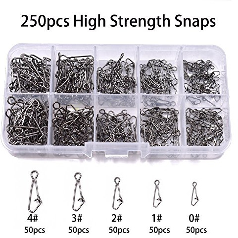 150 Pcs/ 250 Pcs Agraphes de Pêche en Inox de Haute Résistance Revêtement Nickel Noir Fishing Snaps Set (250pcs Snaps Set)