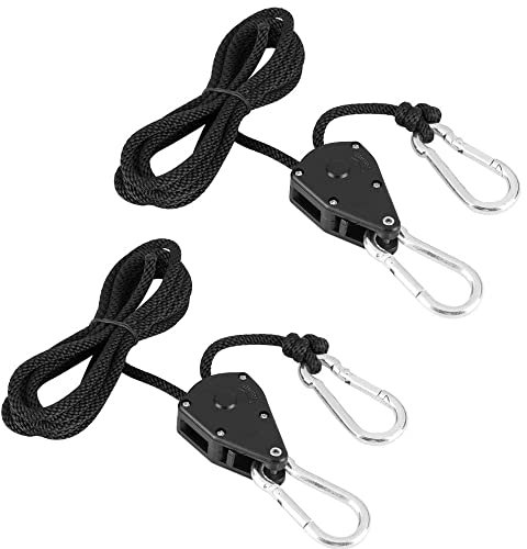 2 Piezas Jardín Polea Gancho, Trinquete Peso Cuerda, Ajustables Trinquete Cuerda, Ajustables Polea Gancho, para Jardinería Jardín Cultivar Hidropónica,hasta un Peso Máximo de 68 kg